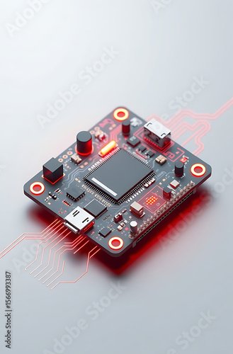 Isolated white computer hard drive with old circuit board components and digital electronic hardware