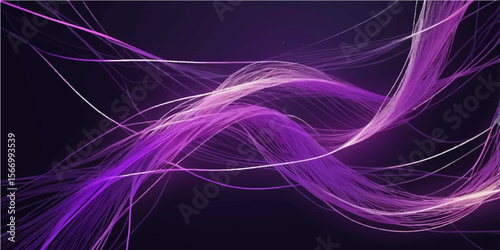 Abstract purple background with flowing fractal lines and waves, a vibrant digital art illustration with a modern, energetic design