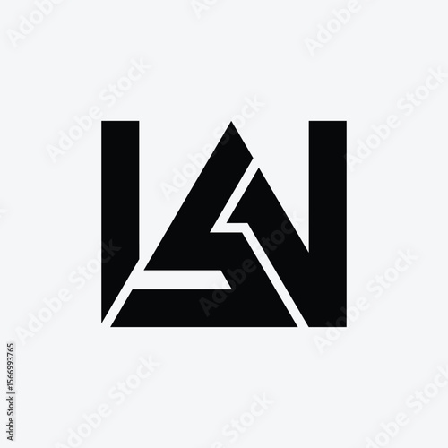 letter Ws or Sw rectangle shape initial abstract logo