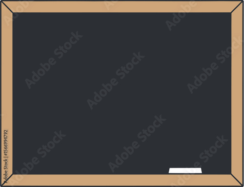 Empty blackboard with chalk hand drawn icon illustration