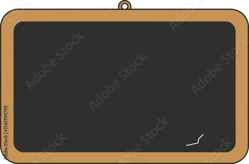 Blank blackboard doodle hand drawn icon on white background