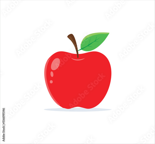 Vibrant Red Apple Illustration: Simple, Clean, and Fresh Fruit Graphic Design