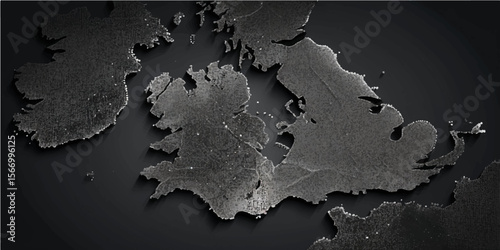 Grunge metal world map illustration on black with continents for global travel design