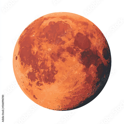 moon isolated in White Background, moon vector, Flat lay vector illustration