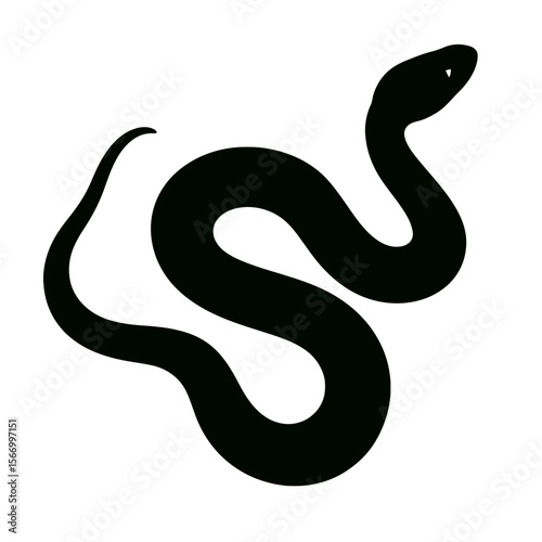 Design a black silhouette of a Agkistrodon Contortrix white background clean vector shape