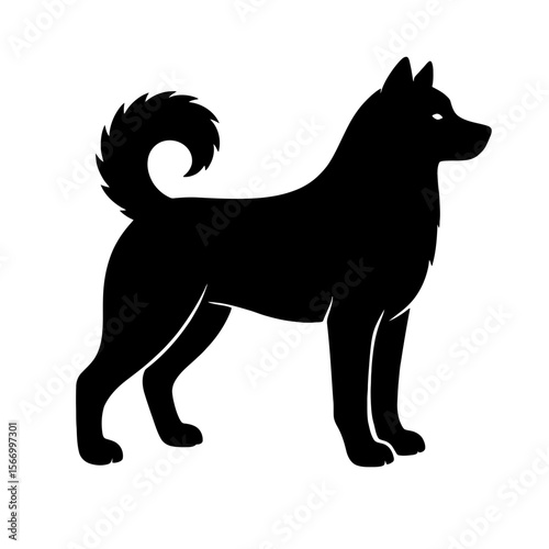 Design a black silhouette of a Alusky white background clean vector shape