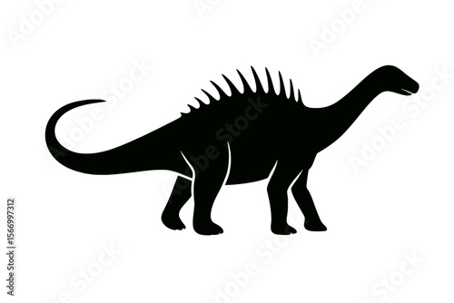 Design a black silhouette of a Amargasaurus white background clean vector shape