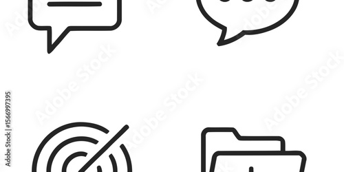 Collection of various outline style icons representing different functions and applications tools set up