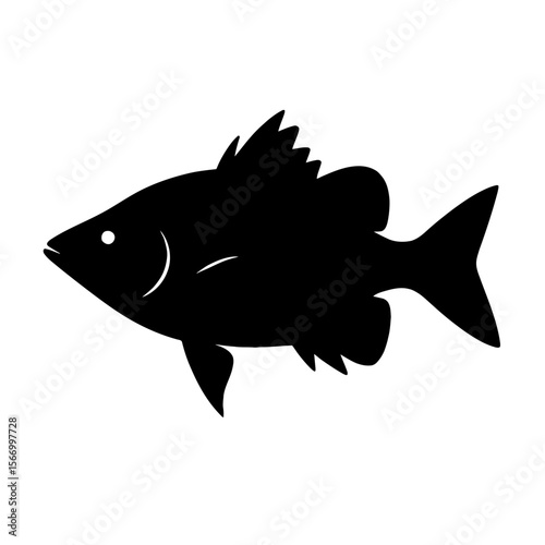 Design a black silhouette of a Archerfish white background clean vector shape