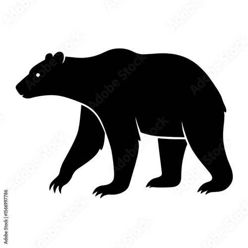 Design a black silhouette of a Arctodus white background clean vector shape