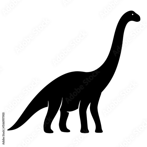 Design a black silhouette of a Argentinosaurus white background clean vector shape