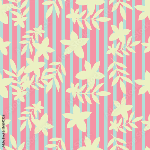 multicolor exotic hand drawn floral seamless pattern
