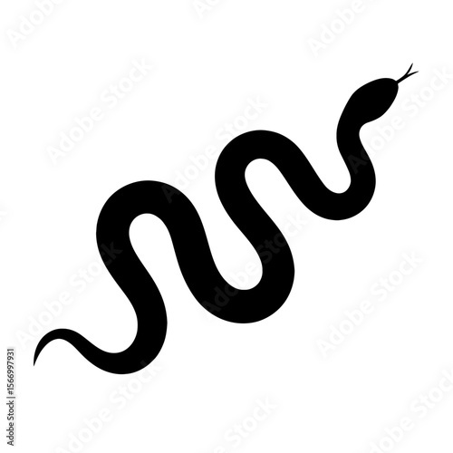 Design a black silhouette of a Arizona Coral Snake white background clean vector shape
