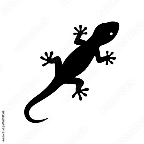 Design a black silhouette of a Australian Gecko white background clean vector shape