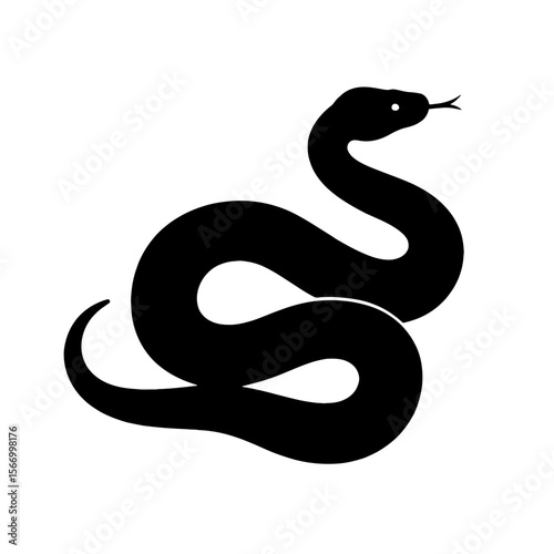 Design a black silhouette of a Axanthic Ball Python white background clean vector shape
