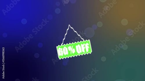 60% Off Sale Tag Animation: design, discount store, finance, for sale , super sale, price label animation 60% Off Sale sale, savings, offer super sale..