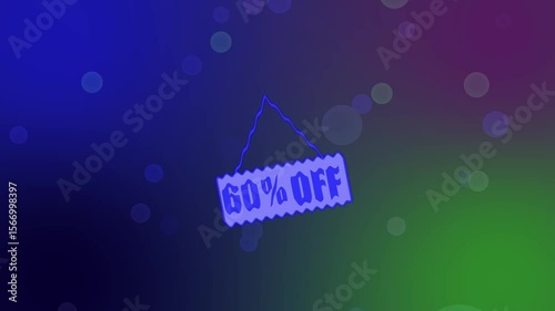 60% Off Sale Tag Animation: design, discount store, finance, for sale , super sale, price label animation 60% Off Sale sale, savings, offer super sale..
