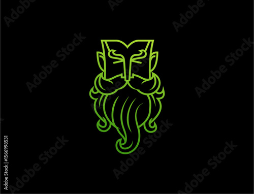 Green man with a long beard