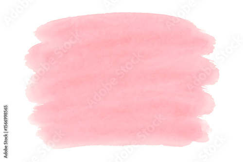 Delicate pink watercolor brush stroke isolated on transparent background