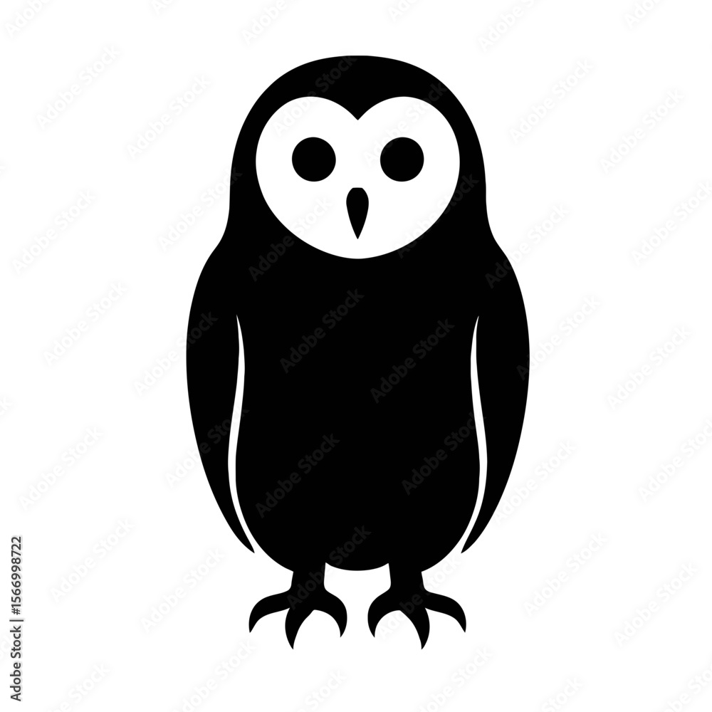 Obraz premium Design a black silhouette of a Barred Owl white background clean vector shape