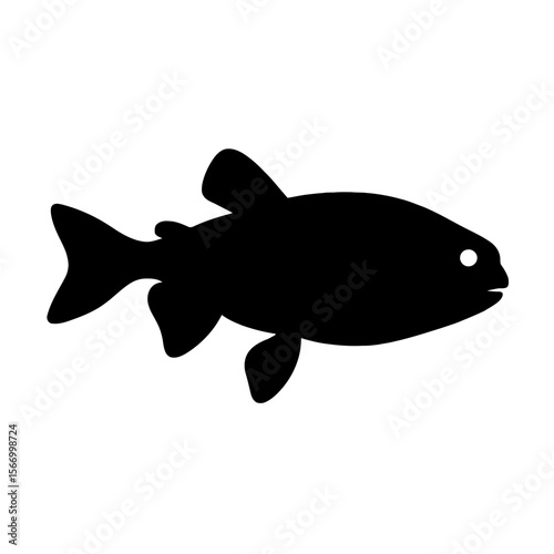 Design a black silhouette of a Barreleye Fish Barrel Eye white background clean vector shape