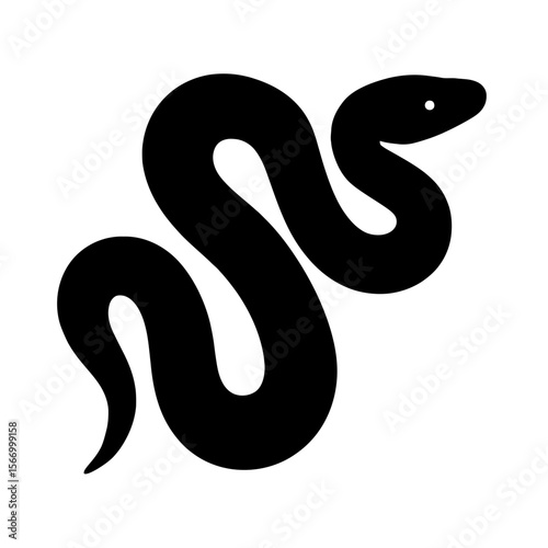 Wallpaper Mural Design a black silhouette of a Black Pastel Ball Python white background clean vector shape Torontodigital.ca
