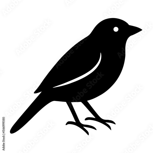 Design a black silhouette of a Blue Tanager Blue-Grey Tanager white background clean vector shape