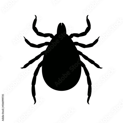 Design a black silhouette of a Brown Dog Tick white background clean vector shape