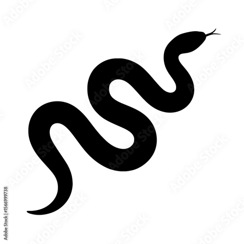 Design a black silhouette of a Brown Snake white background clean vector shape