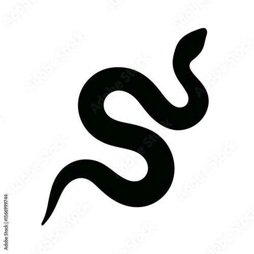 Design a black silhouette of a Brown Water Snake white background clean vector shape
