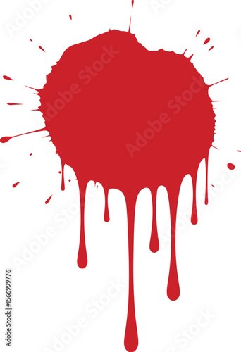Blood splatter doodle sketch on white background graphic design element