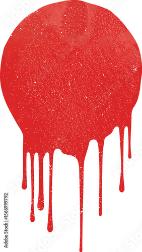 Red blood splatter doodle sketch on white background