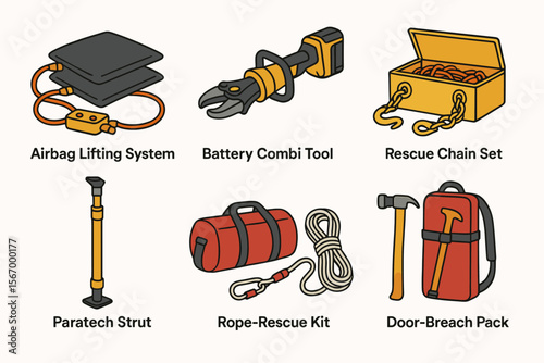 Emergency rescue equipment tools for safety and efficiency