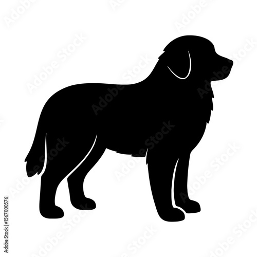 Design a black silhouette of a Caucasian Mountain Dog Shepherd white background clean vector shape