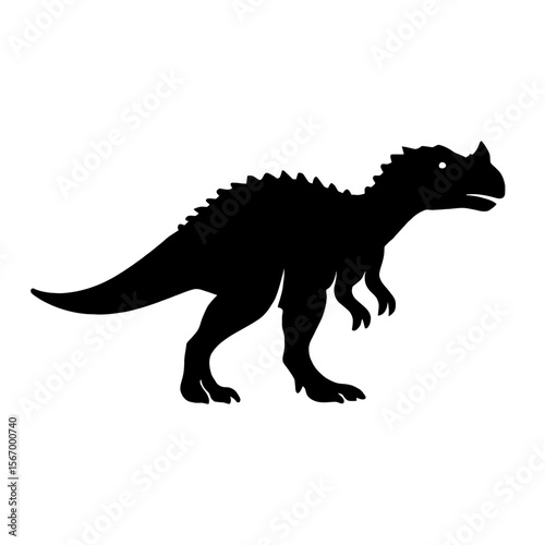 Design a black silhouette of a Ceratosaurus white background clean vector shape