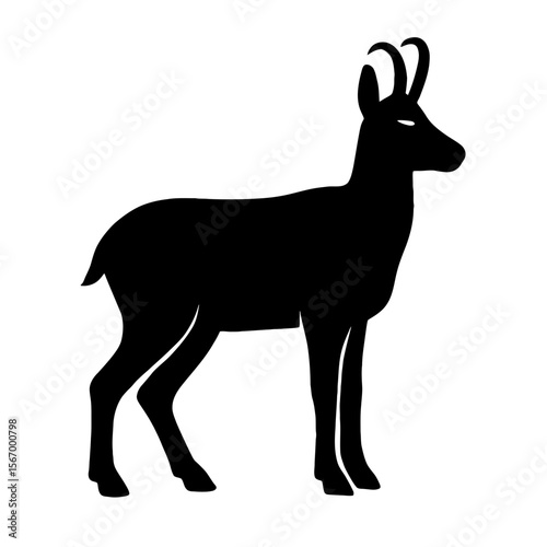Design a black silhouette of a Chamois white background clean vector shape