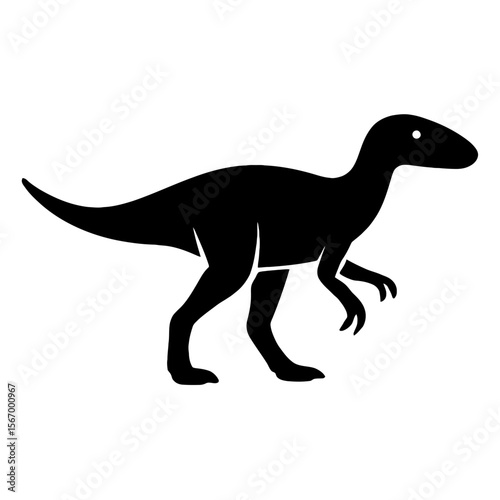 Design a black silhouette of a Chilesaurus white background clean vector shape