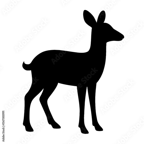 Design a black silhouette of a Chinese Water Deer white background clean vector shape