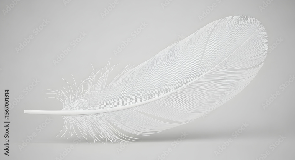 Obraz premium Single white feather image