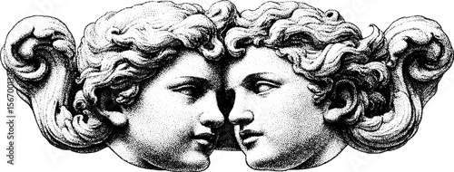 Baroque ceiling with gilded cherubs in dramatic silhouette design for artistic interiors