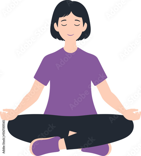 Young boy meditating in lotus pose peaceful yoga practice