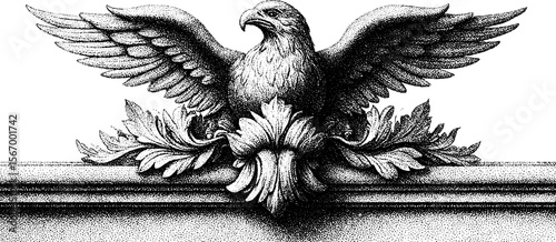 Vintage griffin sculpture silhouette flanking palace stair entrance design