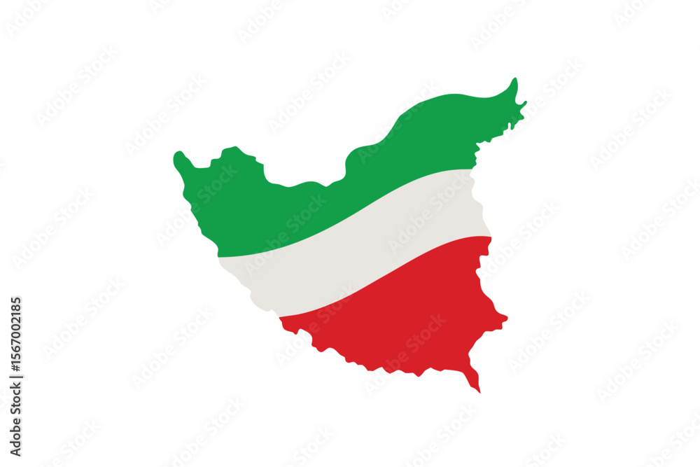 Fototapeta premium -iran-map-silhouette-in-combination-with-flowing-f.eps