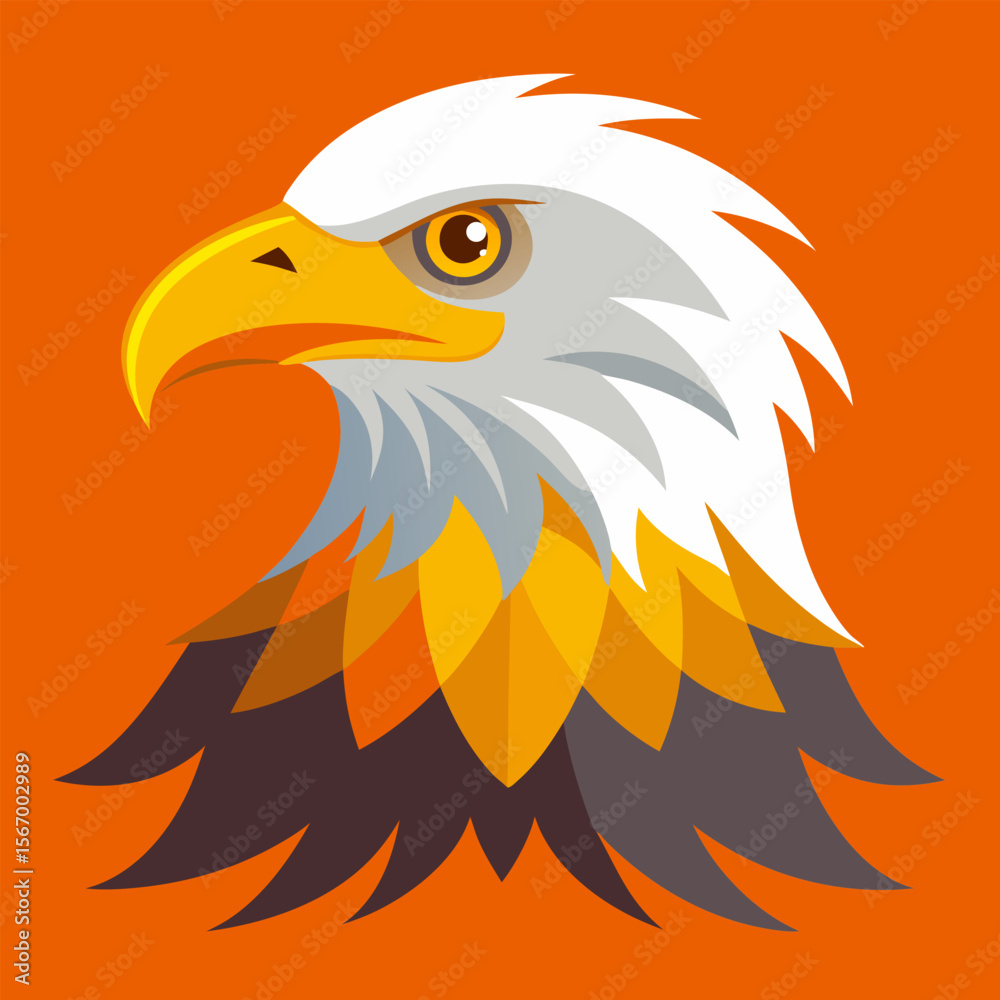 Obraz premium Hand drawn eagle flying drawing illustration