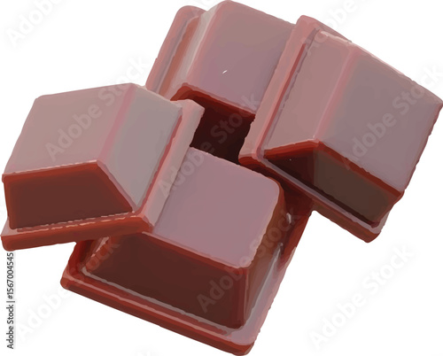 World Chocolate Day 3D Chocolate Cube Icon for Sweet Minimalist Designs