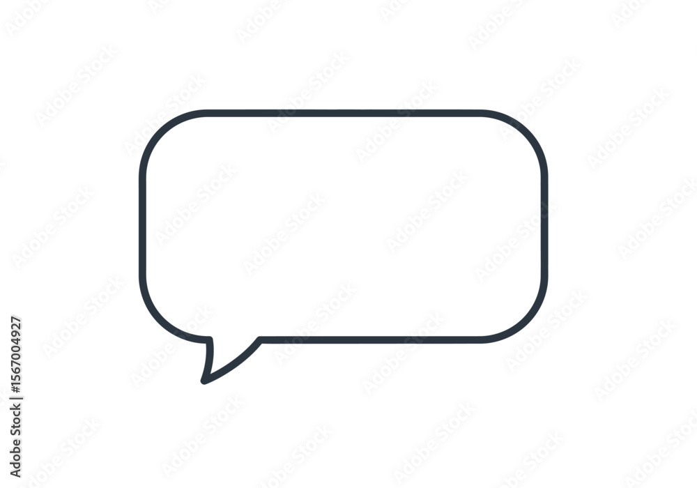 Fototapeta premium Simple Dark Blue Outline Speech Bubble for Communication and Messaging.