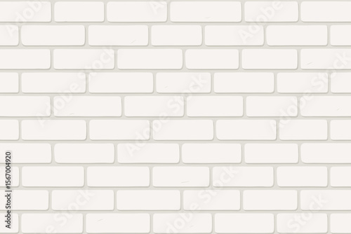 Modern White Brick Wall Seamless Texture, Clean Minimalist Subway Tile Pattern, Realistic Vector Background, Interior Design, Architecture, Home Decor, Construction, Editable EPS Illustration