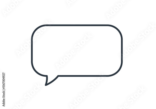 Simple Dark Blue Outline Speech Bubble for Communication and Messaging.
