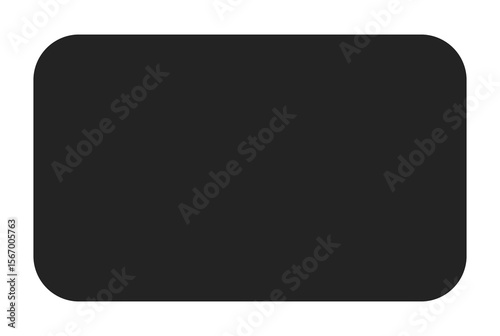A solid black rounded rectangle is isolated on transparent background