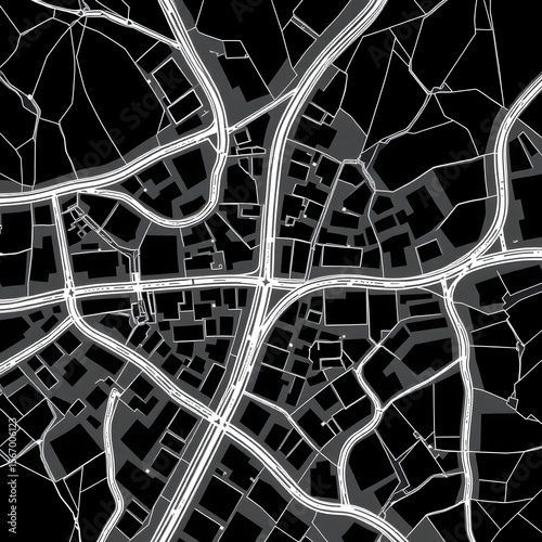 Black and white geometric abstract background with wireframe patterns and tech-inspired design